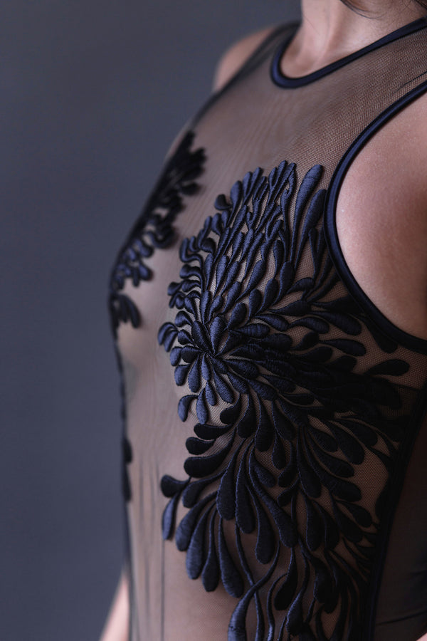 Gabriella Sheer Bodysuit detail - Anya Lust Luxury Lingerie