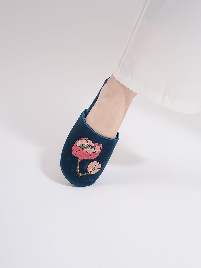 Soft Sole Floral Motif Slippers