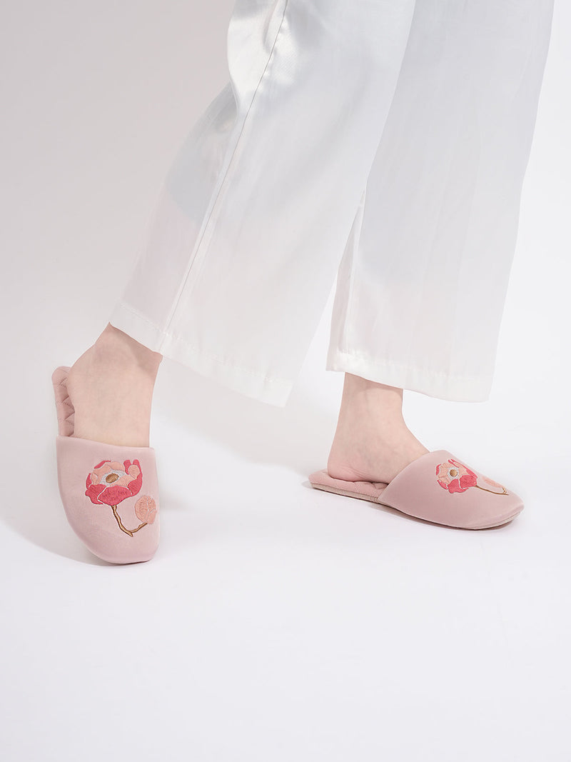 Soft Sole Floral Motif Slippers