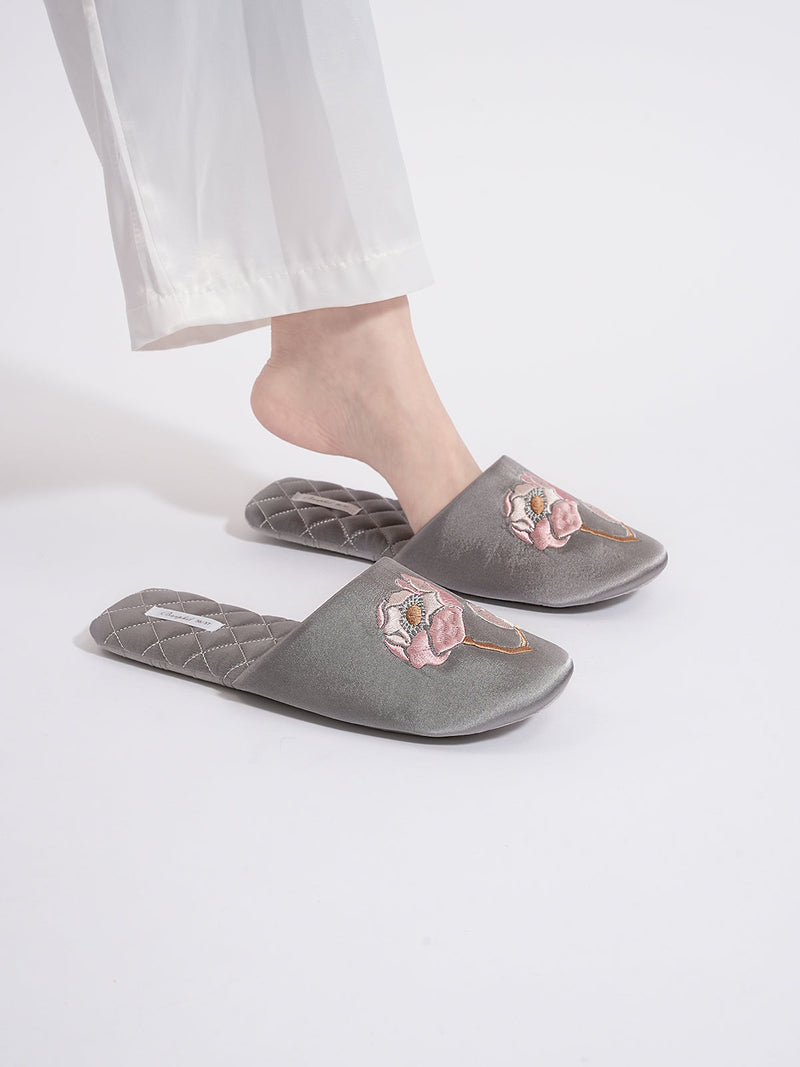 Soft Sole Floral Motif Slippers