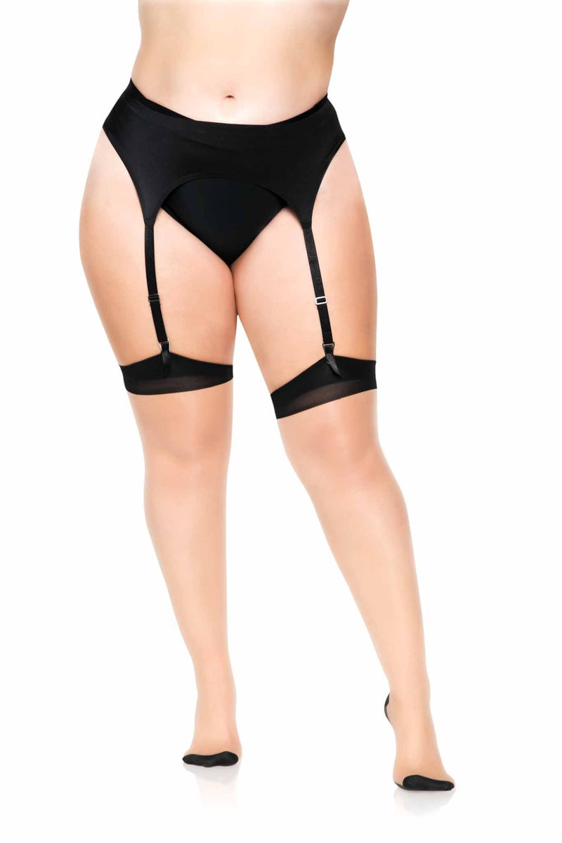 Grace Cuban Contrast Heel Plus Size Stockings