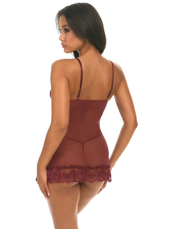 Valentine Sheer Babydoll Zinfandel