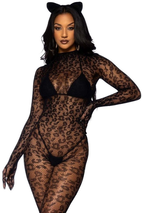 Gloved Leopard Catsuit