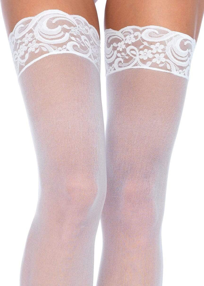 Alix Thigh High Plus Size Stockings | Anya Lust Luxury Lingerie | Bridal Sheer Plus Size Hosiery with Lace Trim Detailing