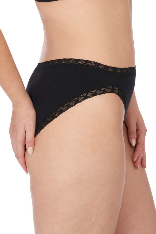 Bliss French Cut Panty 3-Pack In Black | Anya Lust Luxury Lingerie | Luxury 3-Pack Cotton Panties With Soft Lace Details