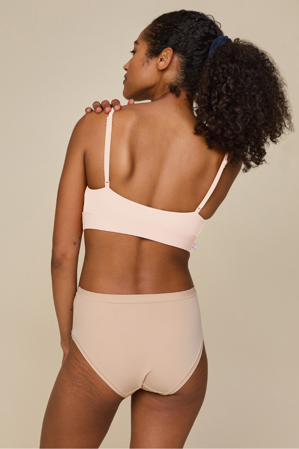 Bliss Scoop Bralette in Rose | Anya Lust Luxury Bralette for Women | Comfortable beige bralette made with silky-soft microfiber 