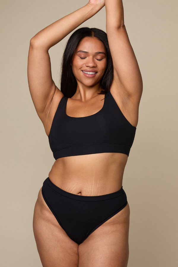 Cloud Scoop Bralette in Black | Anya Lust Luxury Lingerie | Comfortable Black Scoop Bralette with Wide Underband 
