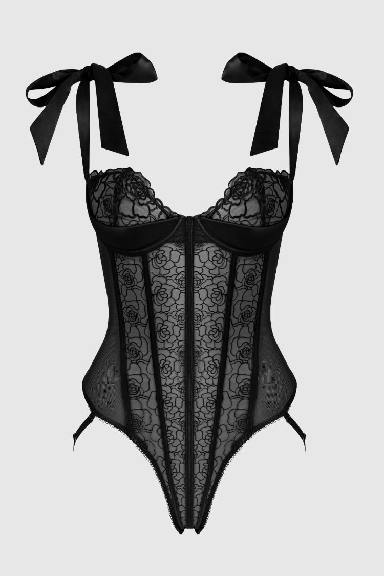 Rosalie Embroidered Lace Teddy