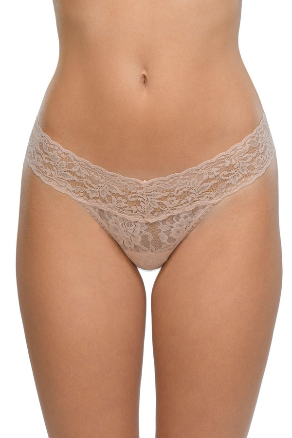 Desire 3-Pack Low Rise Thongs In Chai | Anya Lust Luxury Underwear | Stretchy Lace Low Rise Thongs