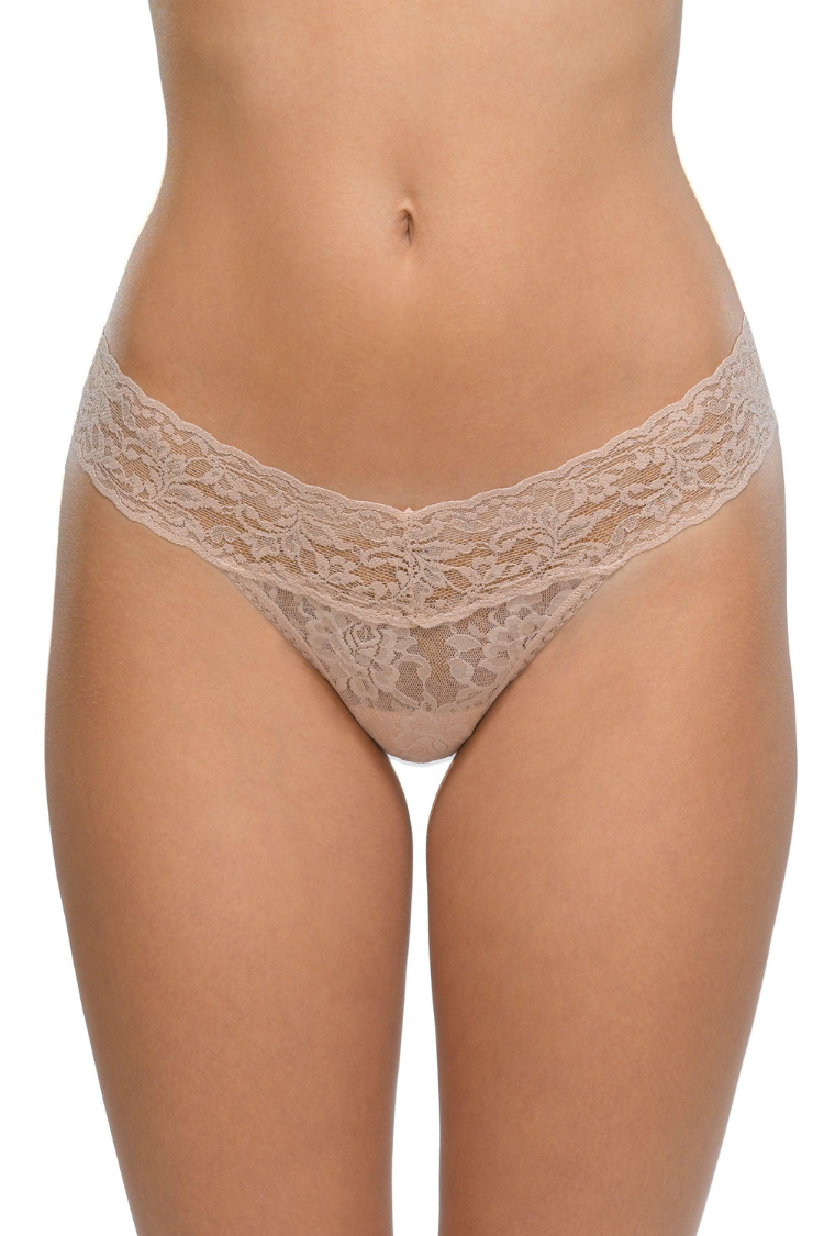 Desire 3-Pack Low Rise Thongs In Chai | Anya Lust Luxury Underwear | Stretchy Lace Low Rise Thongs