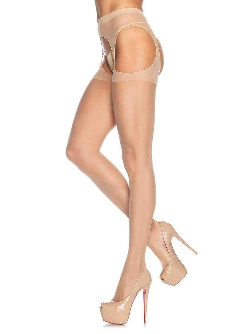 Eden Sheer Suspender Pantyhose | Anya Lust Luxury Lingerie | Alluring Nude Sheer Suspender Pantyhose with waist band