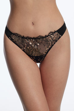 Entice Thong - Black & Rose Gold