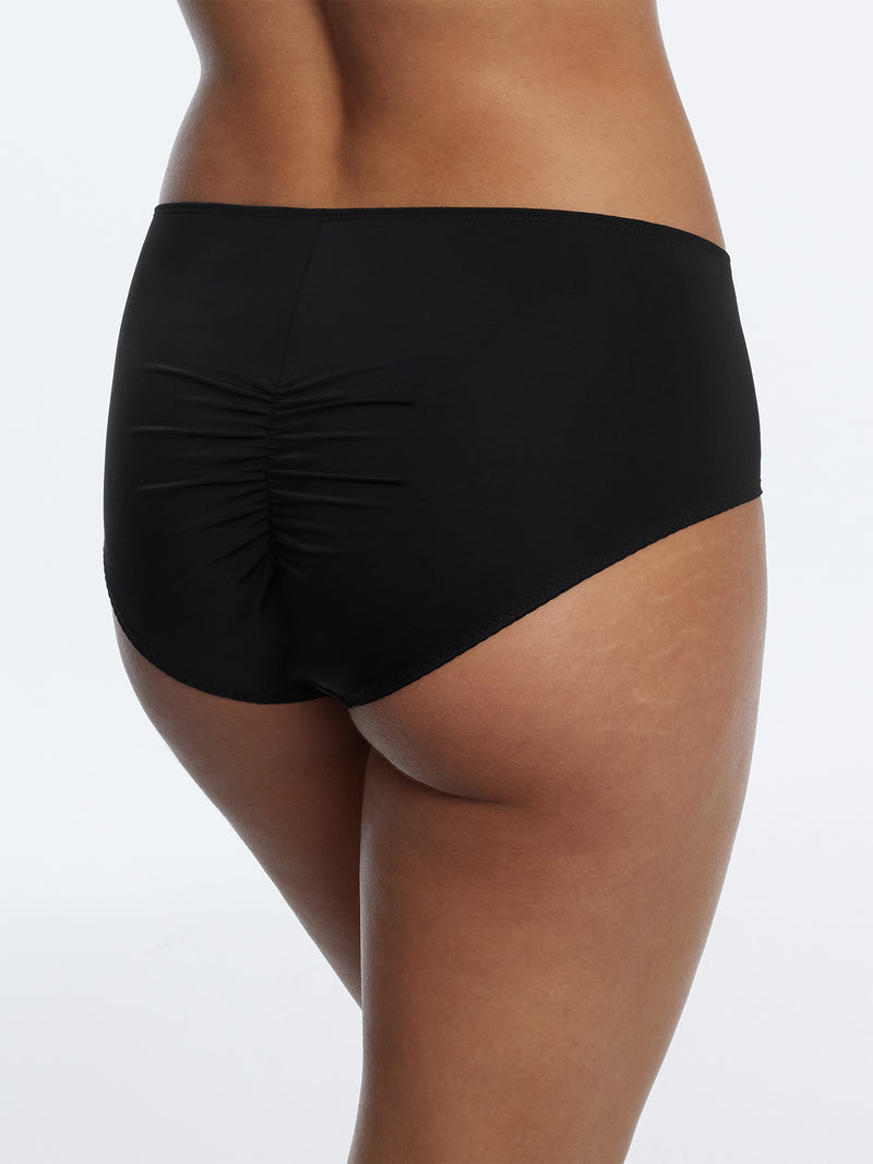 Entice Brief in Black & Rose Gold | Anya Lust Luxury Lingerie | Sexy Full Coverage Panty with Brushed Elastic Butt