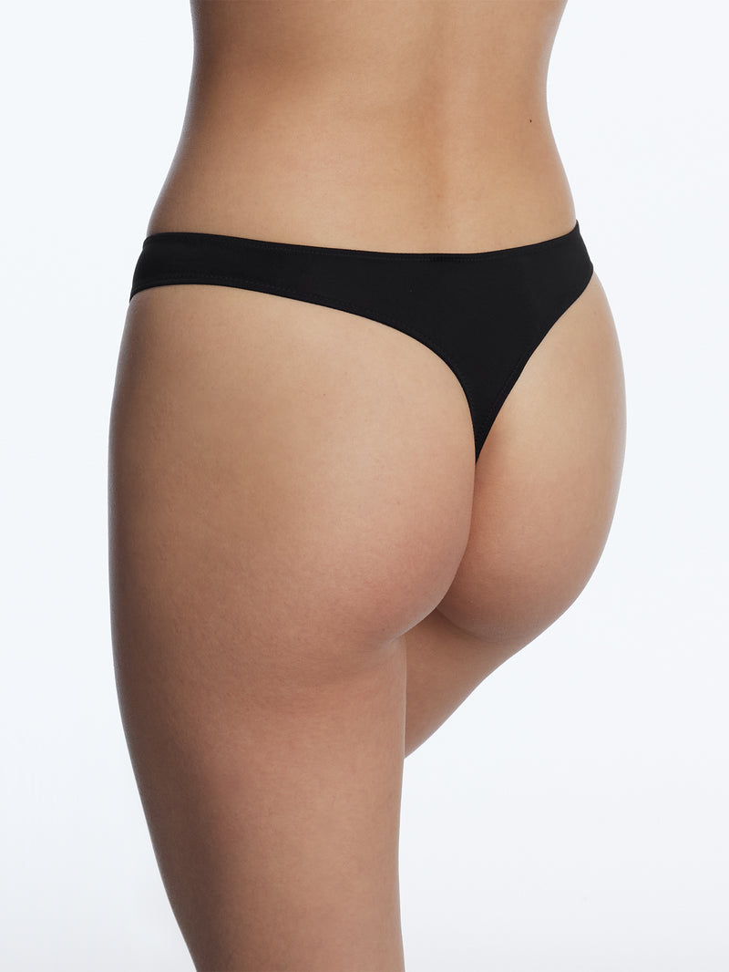 Entice Thong in Black & Rose Gold | Anya Lust Lingerie | Sexy Black Thong with Minimal Coverage and Cotton Gusset