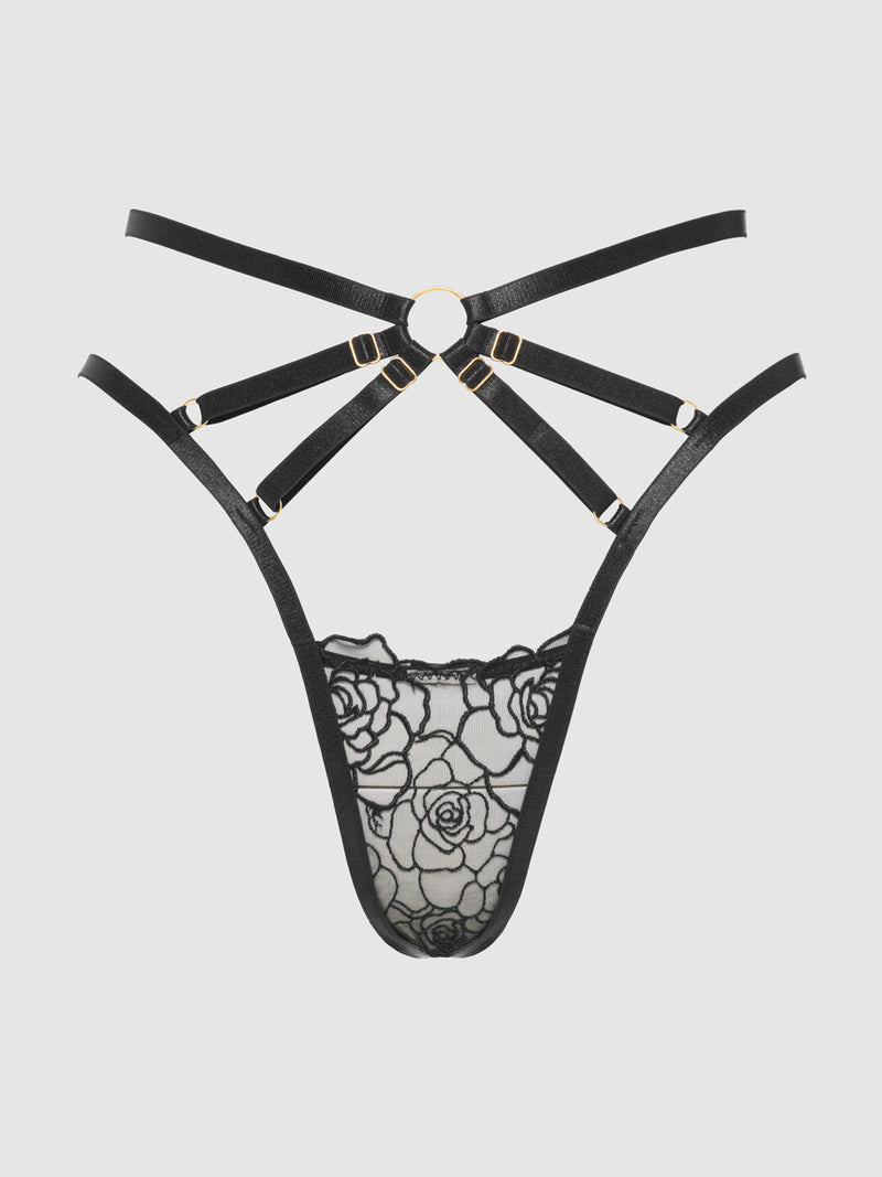 Rosalie Embroidered Lace Strappy Tanga