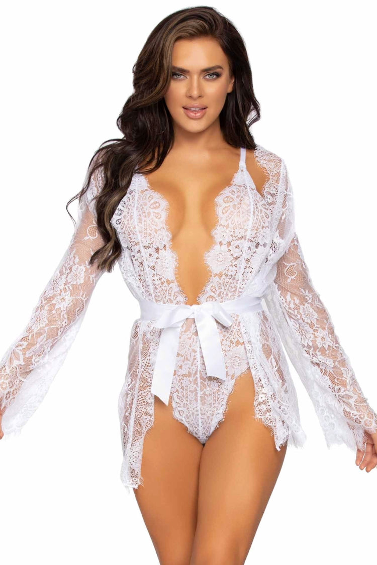 Rosa Lace Robe & Teddy Set