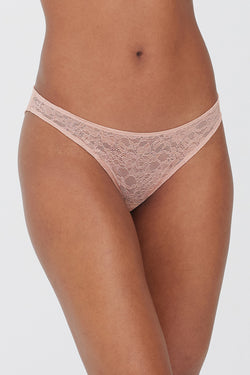 Paradise High Cut Bikini Panty | Anya Lust Luxury Lingerie | Pink Sheer Lace Embroidered Bikini Pant For Women 