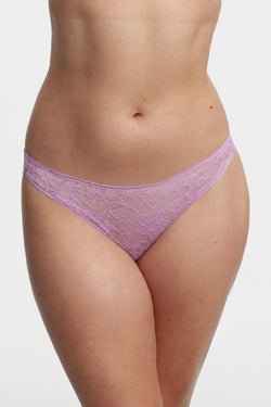 Paradise High Cut Bikini Panty in Sweet Plum | Anya Lust Sexy Lingerie | Floral lace bikini panties for women