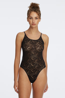 Paradise Lace Bodysuit | Anya Lust Luxury Lingerie | Romantic Black Sheer Lace Bodysuit for Women