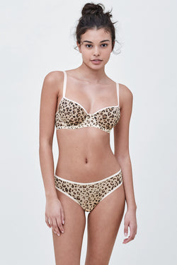 Spellbound Mesh Thong | Anya Lust Luxury Lingerie for Women | Sexy sheer thong underwear with seamless edges and animal print pattern