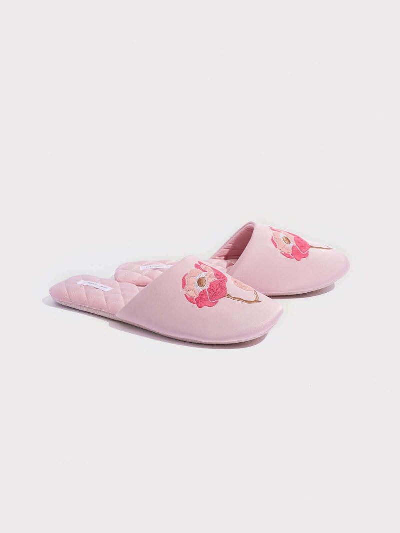 Soft Sole Floral Motif Slippers