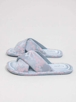 Classic Cross-Strap Embroidered Slippers