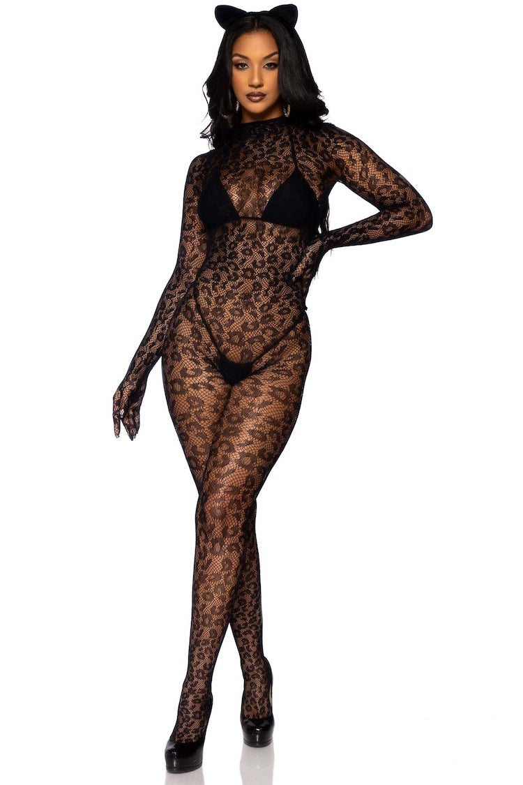 Gloved Leopard Catsuit