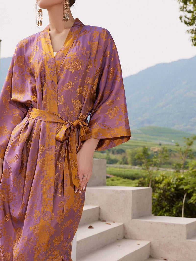 Oriental Jacquard Kimono Robe