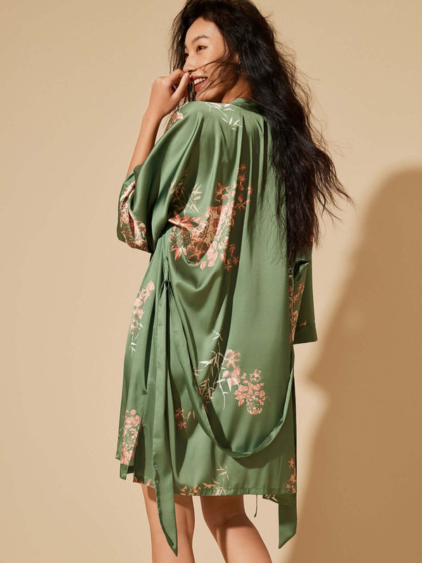 Mimi Short Kimono Robe Olive