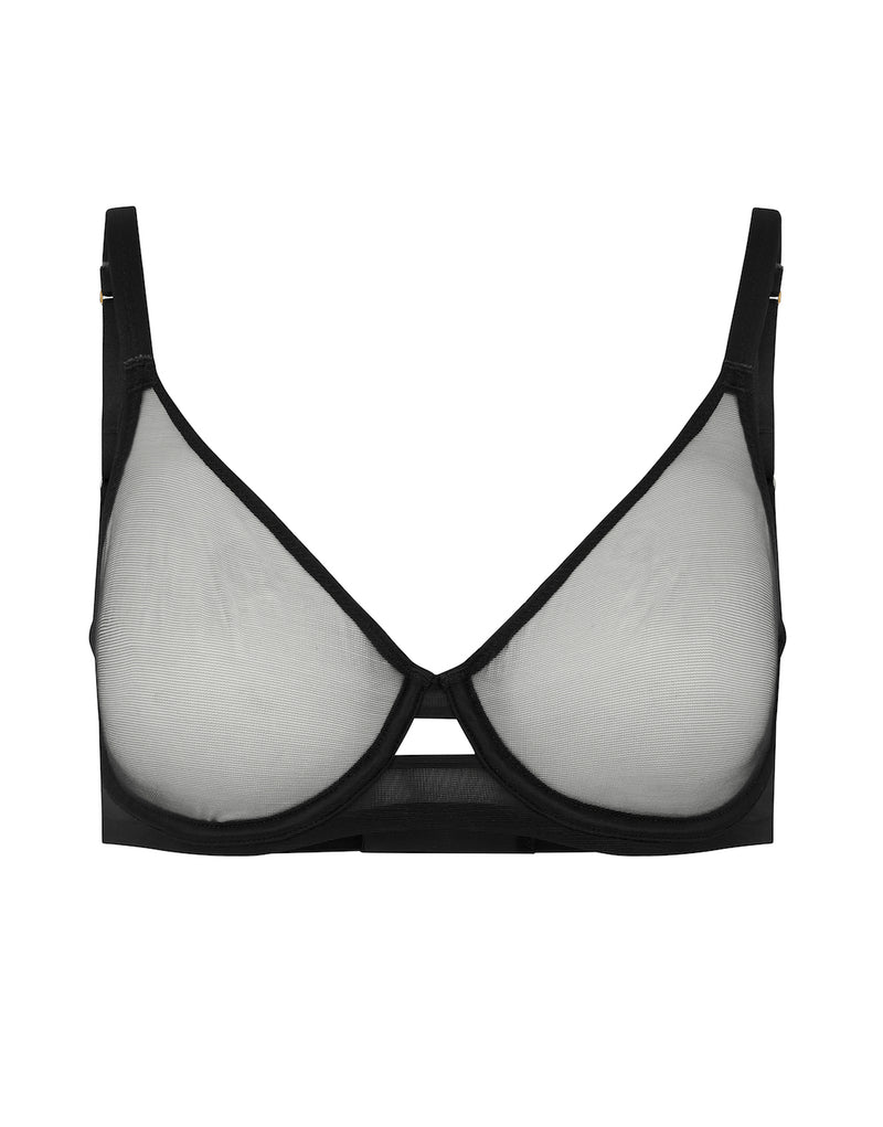 Lucky Sheer Black Bra | Agent Provocateur | Anya Lust Luxury lingerie sale | see through bra