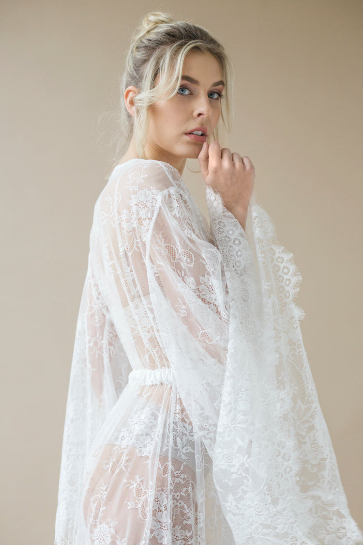 Lumina Lace Bridal Robe
