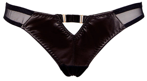 Leather Crotchless Panty