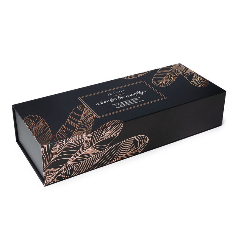 Naughty or Nice Pleasure Gift Set | Anya Lust Sexual Wellness | Black And Gold Erotic Gift Set For Her And Him