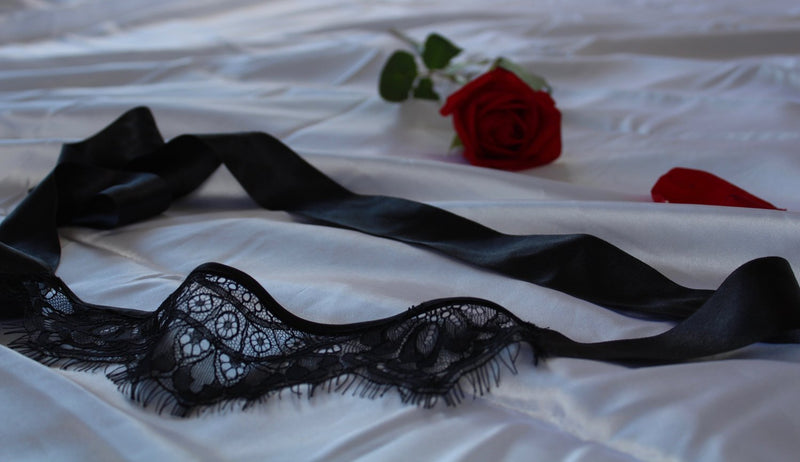 Lace blindfold and red rose | Anya Lust
